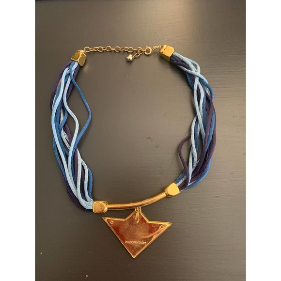 Michaela Frey Enamel Medallion Necklace // Vintage 1980s Avant Garde Jewelry - Picture 5 of 9